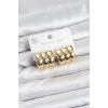 CEYLAN ADAM 316L Çelik Gold Renk 3lü Görünüm Kadın Küpe