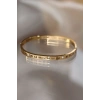 CEYLAN ADAM 316L Çelik Roma Rakamlı Gold Renk Bilezik Kelepçe