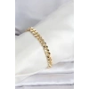 Mey İthalat® CM 14K Gold Renk Ezme Kalın Zincir Model Kadın Bileklik