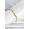 Mey İthalat® CM 14K Gold Renk Yassı Zincir Model Kadın Bileklik