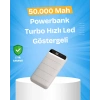 CEYLAN ADAM Çoklu Cihaz Uyumlu LED Ekranlı 50000 mAh Powerbank