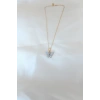 CEYLAN ADAM Gold Renk Kaplama Buz Mavisi Renk Sedefli Kelebek Kolye