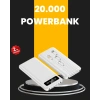 CEYLAN ADAM LED Işıklı 20.000mAh Powerbank LCD Gösterge Dahili Çoklu Kablo