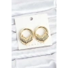 CEYLAN ADAM Pirinç Gold Renk Halka Sarmal Model Vintage Kadın Küpe