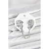 CEYLAN ADAM Pirinç Gümüş Renk Sarmal Model Zincir Bağlantılı Ear Cuff Küpe Seti
