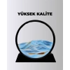 CEYLAN ADAM Rahatlatıcı Kum Sanatı – Yuvarlak Cam Çerçeveli Hareketli Kum Resmi, Ofis ve Ev İçin Etkileşimli Masaüstü Süs