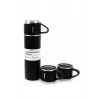 CEYLAN ADAM Termos Paslanmaz Çelik Termos Siyah Renk 3 Bardaklı Termos Seti