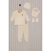 CEYLAN ADAM   U.S.Polo Kız Bebek 5Li Zıbın Seti USB2107 Krem