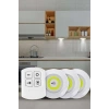 CEYLAN ADAM Yapışkanlı 3lü Spot Led Işık Lamba Montajsız Pilli Uzaktan Kumandalı