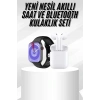 CEYLAN ADAM Yeni Nesil Akıllı Saat Ve Kulaklık Seti Gümüş Kasa Zarif Tasarım Çok Fonksiyonlu