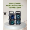 Mey İthalat® 1200 mAh Şarjlı LED Işıklı Bluetooth Hoparlör – FM Radyolu, Hafıza Kart Destekli