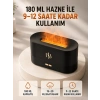 Mey İthalat® 180 ML Alev Efektli Aroma Difüzörü Ultrasonik Buharlı Aromaterapi Cihazı