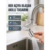 Mey İthalat® 2 Modlu 1080° Dönebilen Musluk Başlığı Esnek 3 Eklemli Hareketli Tasarım