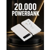 Mey İthalat® 20.000mAh PD Powerbank LED Işık LCD Ekran Dahili Kablo Çoklu Giriş Yeni Nesil