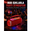 Mey İthalat® 20W Güçlü Ses Çift Sürücülü RGB LED Işıklı Bluetooth 5.3 Hoparlör