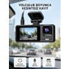 Mey İthalat® 3 Kameralı Araç DVR 1080P Ön + HD Arka + İç Kamera Döngü Kayıt 2’’ Ekran