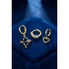 Mey İthalat® 3 lü Set Küpe Gold Renk Eros Yay Detaylı