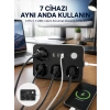 Mey İthalat® 3 USB Çıkışlı 4’lü Akıllı Priz 2500W 2 Metre Kablo