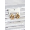 Mey İthalat® 316L Çelik Gold Renk Halka Model Kadın Küpe