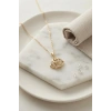 Mey İthalat® 316L Çelik Zincir Gold Renk Crown Model Kolye