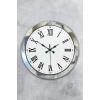 Mey İthalat® 36 cm Krom Metal Roma Rakamli Duvar Saati