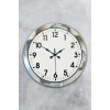 Mey İthalat® 36 cm Krom Metal Standart Duvar Saati