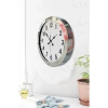 Mey İthalat® 36 cm Krom Metal Standart Duvar Saati