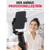 Mey İthalat® 360° AI Akıllı Takipli Selfie Stick Gimbal Stabilizatör Bluetooth Kumandalı Uzayabilir Telefon Tripodu