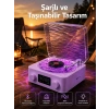 Mey İthalat® 360° Sesli Kablosuz Hoparlör – Retro Tasarım ve Projektör Işığı
