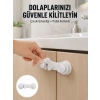 Mey İthalat® 4 Adet Bebek Güvenlik Dolap Kilidi Çift Taraflı Bantlı Kolay Montajlı Emniyet Seti Yeni Nesil