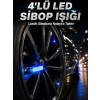 Mey İthalat® 4lü Araç Sibop LED Işığı Otomatik Açılan Lastik Işığı Seti