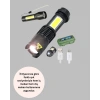 Mey İthalat® 4 Modlu USB Şarjlı LED El Feneri Kamp ve Outdoor