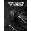 Mey İthalat® 4 Portlu GaN Masaüstü Hızlı Şarj İstasyonu