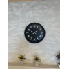 Mey İthalat® 40 cm Siyah Metal Siyah Kadran Duvar Saati