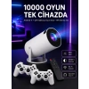 Mey İthalat® 4K Wireless Çift Kollu Kumandalı Oyun Projeksiyonu Retro Video Oyunu Yeni Nesil