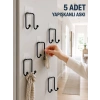 Mey İthalat® 5 Adet Yapışkanlı Duvar Askısı Çok Amaçlı Pratik Askılık Seti