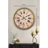 Mey İthalat® 52 cm Eskitme Metal Roma Rakamlı Duvar Saati