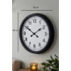 Mey İthalat® 60 cm Siyah Metal Duvar Saati