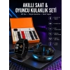 Mey İthalat® 7 Kordonlu Akıllı Saat Ve  Kulaklığı ANC Özelliği Kulak İçi Mikrofonlu Sesli Görüşme