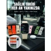 Mey İthalat® 7li Kordon Setli Akıllı Saat Bluetooth Görüşme Bildirim Destekli Çok Fonksiyonlu Smart Watch