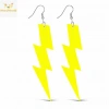Mey İthalat® 80’ler 90'lar Retro Neon Sarı Şimşek Küpe 10 cm