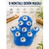 Mey İthalat® 9 Bilyeli El Şeklinde Omuz Bacak Masaj Aleti Masaj Eldiveni Giyilebilir Plastik Vücut Sıkılaştırıcı
