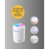 Mey İthalat® ABS Gövdeli 300ml USB Nemlendirici – Beyaz, Gri, Pembe Renk