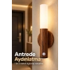 Mey İthalat® Ahşap Desenli Şarjlı Sensörlü LED Duvar Apliği