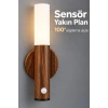 Mey İthalat® Ahşap Desenli Şarjlı Sensörlü LED Duvar Apliği