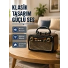 Mey İthalat® Ahşap Dokulu Bluetooth Müzik Kutusu – Vintage LED Tasarımıyla Modern Ses Deneyimi