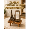 Mey İthalat® Ahşap Gövdeli Dekoratif Kum Saati – Masa Üstü El Sanatı Aksesuarı