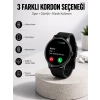 Mey İthalat® Akıllı Saat Sesli Görüşme Bluetooth Bağlantılı 3 Kordonlu Yeni Nesil