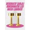 Mey İthalat® Altın Rengi Masa ve Gece Lambası Dokunmatik Şarjlı Masa Lambası