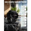 Mey İthalat® Amoled Ekran Metal Deri Silikon Kordonlu Uyku ve Sağlık Takibi
